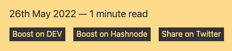 Boost links for DEV and Hashnode for a blog post of mine
